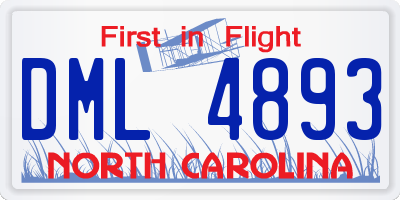 NC license plate DML4893