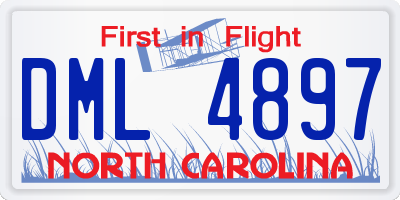 NC license plate DML4897