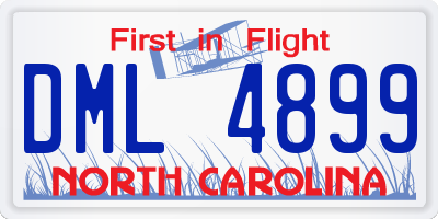 NC license plate DML4899
