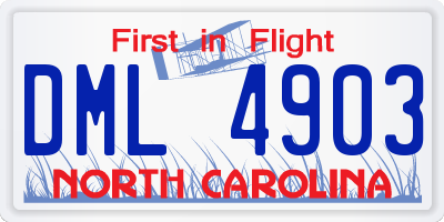 NC license plate DML4903