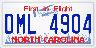NC license plate DML4904