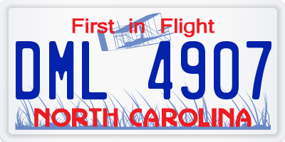 NC license plate DML4907
