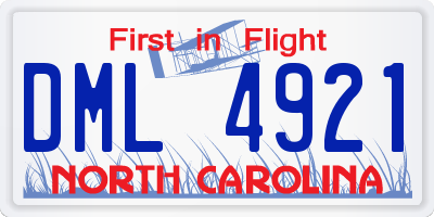 NC license plate DML4921