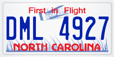 NC license plate DML4927