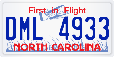 NC license plate DML4933