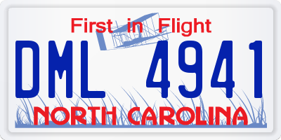 NC license plate DML4941
