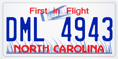 NC license plate DML4943