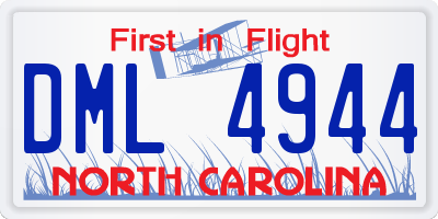 NC license plate DML4944