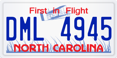NC license plate DML4945