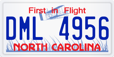 NC license plate DML4956