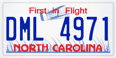 NC license plate DML4971