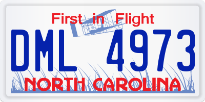 NC license plate DML4973