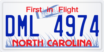 NC license plate DML4974