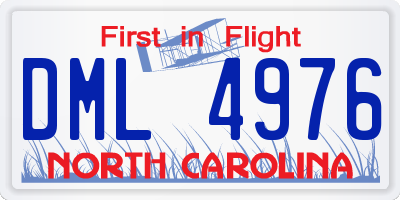 NC license plate DML4976