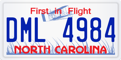 NC license plate DML4984