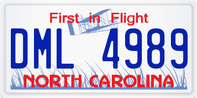 NC license plate DML4989