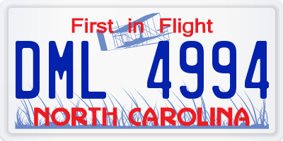 NC license plate DML4994