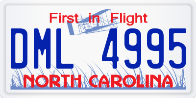 NC license plate DML4995