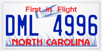 NC license plate DML4996