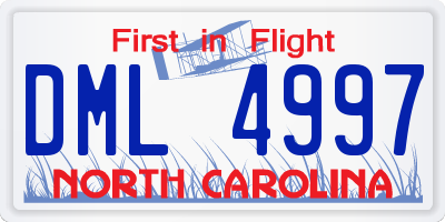 NC license plate DML4997