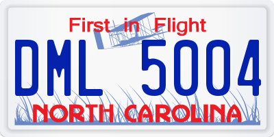 NC license plate DML5004