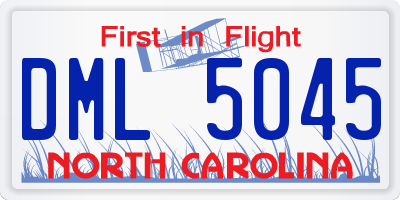 NC license plate DML5045