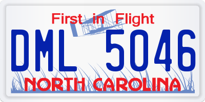 NC license plate DML5046