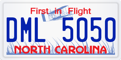 NC license plate DML5050