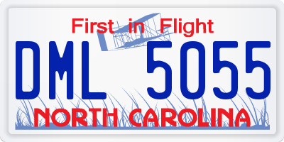 NC license plate DML5055
