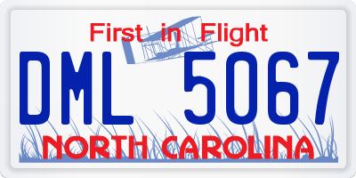 NC license plate DML5067