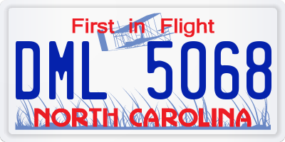 NC license plate DML5068