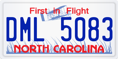 NC license plate DML5083