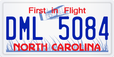 NC license plate DML5084