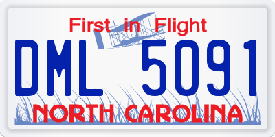 NC license plate DML5091