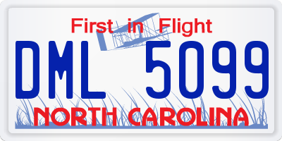 NC license plate DML5099