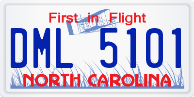 NC license plate DML5101