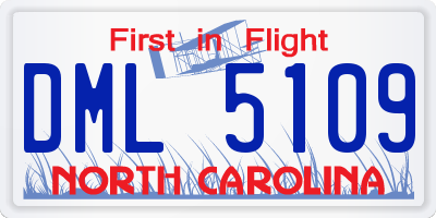 NC license plate DML5109