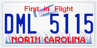 NC license plate DML5115