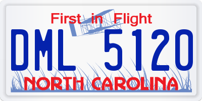 NC license plate DML5120