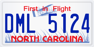 NC license plate DML5124
