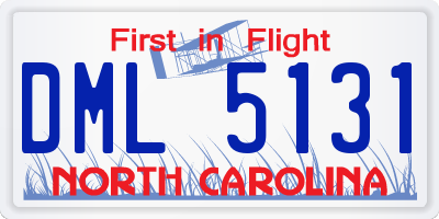 NC license plate DML5131