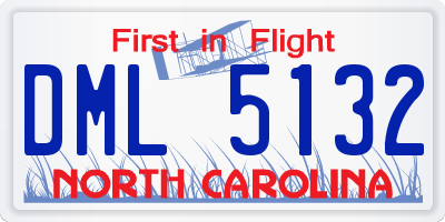 NC license plate DML5132