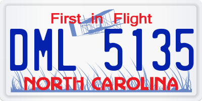 NC license plate DML5135