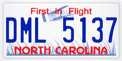 NC license plate DML5137