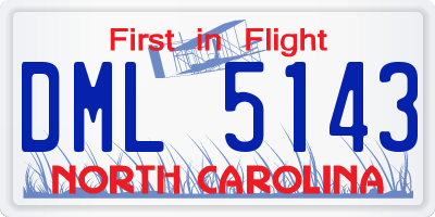 NC license plate DML5143