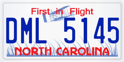 NC license plate DML5145