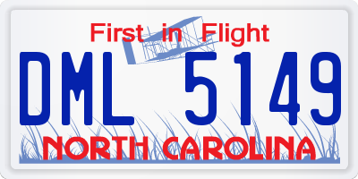 NC license plate DML5149