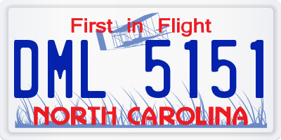 NC license plate DML5151