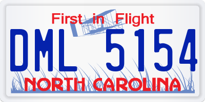 NC license plate DML5154