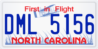 NC license plate DML5156